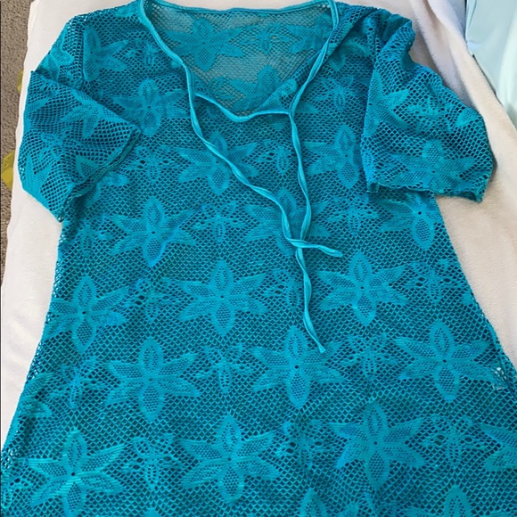 turquoise swim cover up